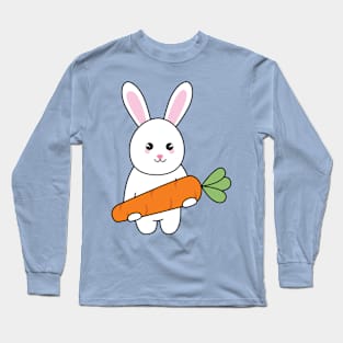 cute rabbit with carrot Long Sleeve T-Shirt